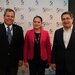 El Presidente Ejecutivo del BCIE Dr. Dante Mossi, la Directora de Honduras ante el BCIE, Catherine Chang Carías y el Presidente de la República de Honduras, Abogado Juan Orlando Hernández.