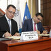 Rubricaron el contrato el Presidente del BCR, Dr. Óscar Cabrera y el Director de El Salvador por el BCIE, Licenciado Guillermo Funes.