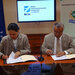 Firmaron el acuerdo el Presidente y Representante Legal de la UCN Francisco López Pérez y la Gerente de BCIE por Nicaragua Edda Magaly Meléndez.